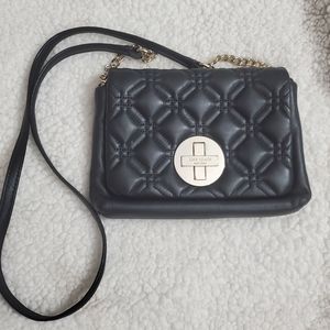 Kate spade quilted crossbody Black Hot Pink interior EUC